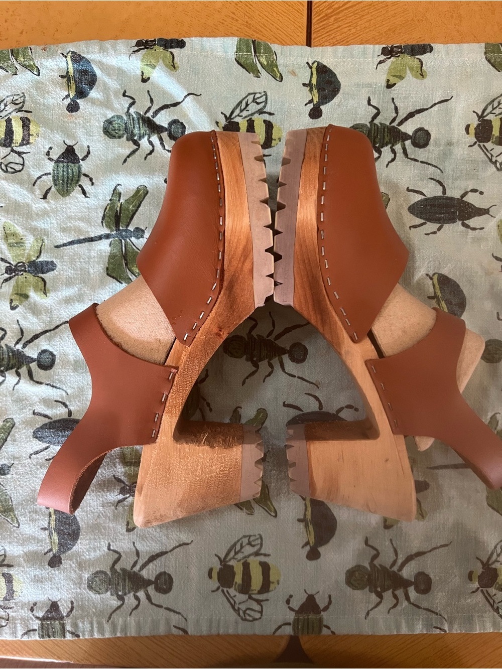 MIA Made In Europe ABBA Mary Jane Tan Leather Mary Jane Clog with Buckle Strap - Picture 6 of 11